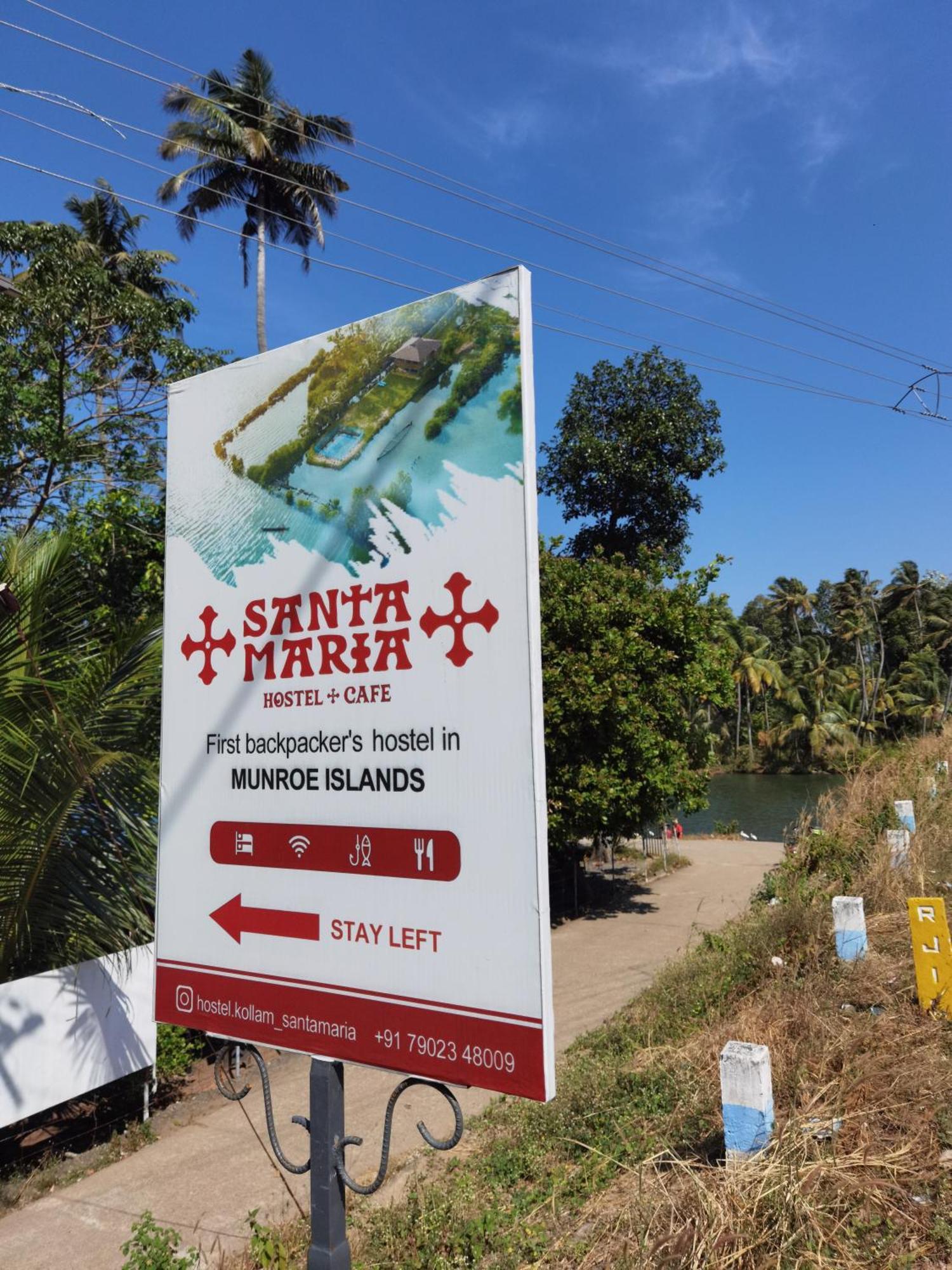 Santa Maria Hostel Munroe Island Mundrothuruth Zewnętrze zdjęcie